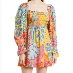 Farm Rio Tapestry Long Sleeve minidress
